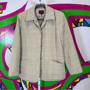 Gallery Cream Quilted Jacket with Structured Design. Size Small. Excellent cond!